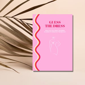 Guess The Dress | Hens & Bridal Shower Party Game | Bachelorette | Pink + Red | Instant Download | Print at Home