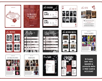 Vegas Bachelorette Itinerary Template Editable Canva Planner (Digital)