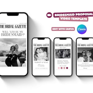 Vídeo de Proposta de Jornal de Madrinha | Proposta de Madrinha Animada | Convite Digital de Madrinha | Editar com Canva