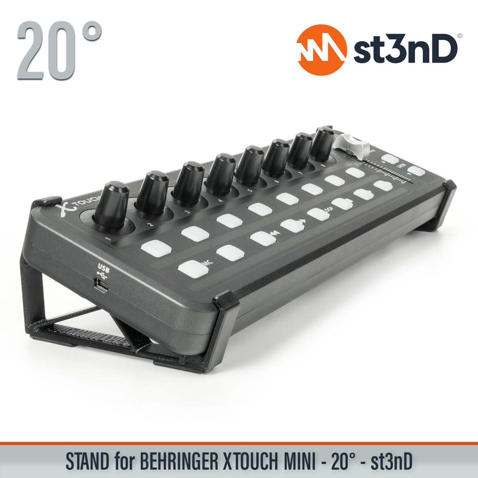 STAND for Behringer X-TOUCH MINI - 20 Degrees - St3nd - 3d Printed