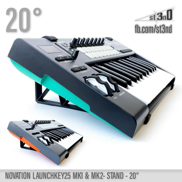 STAND for Novation LAUNCHKEY 25 Mk1 and Mk2 - 20 Degrees - 3d Printed - st3nD