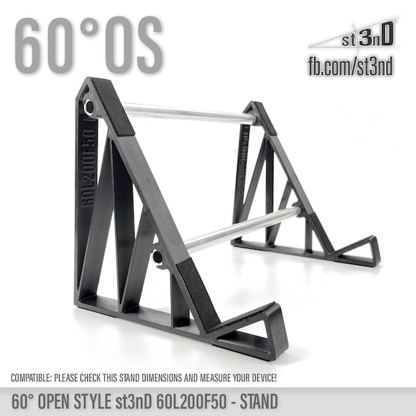 UNIVERSAL-STÄNDER für Synths/Regler/Effektgeräte - 60 Grad - Offener Stil - 3D Gedruckt - 60L200F50 - st3nD