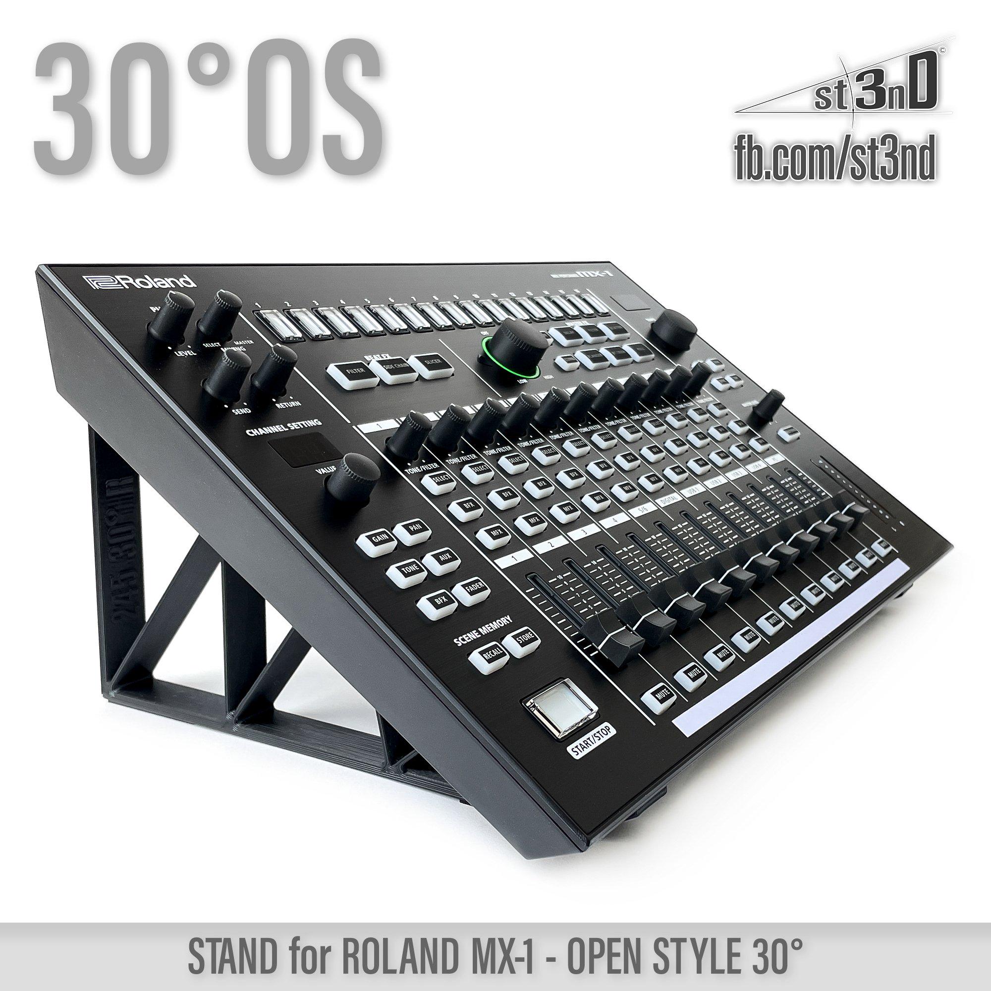 ROLAND MX-1用スタンド - 30度 - オープンスタイル - 3Dプリント - 100