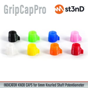 GripCapPro - Indicator Knob Cap Set for 6mm Knurled Shaft Potentiometers (20 pcs)