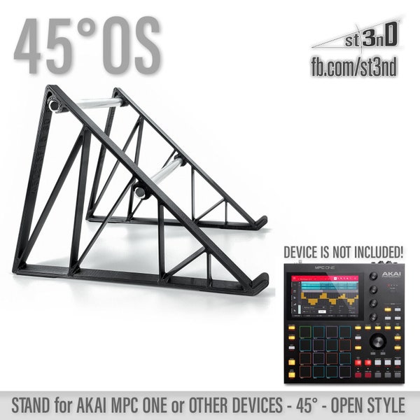 STAND for Akai MPC ONE (and other devices: check dimensions) - 45 Degrees - Open Style - 3D Printed - st3nD