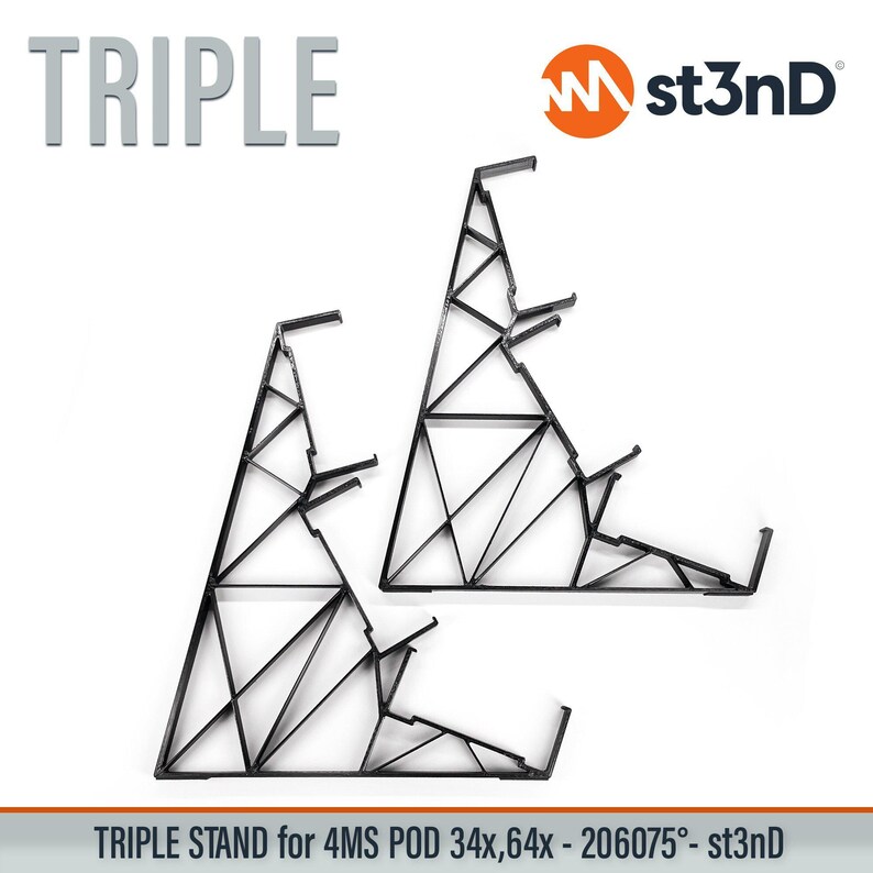 TRIPLE STAND for 4MS Pod 34x / 64x - Powered - 206075 Degrees - st3nD - 3d Printed image 4