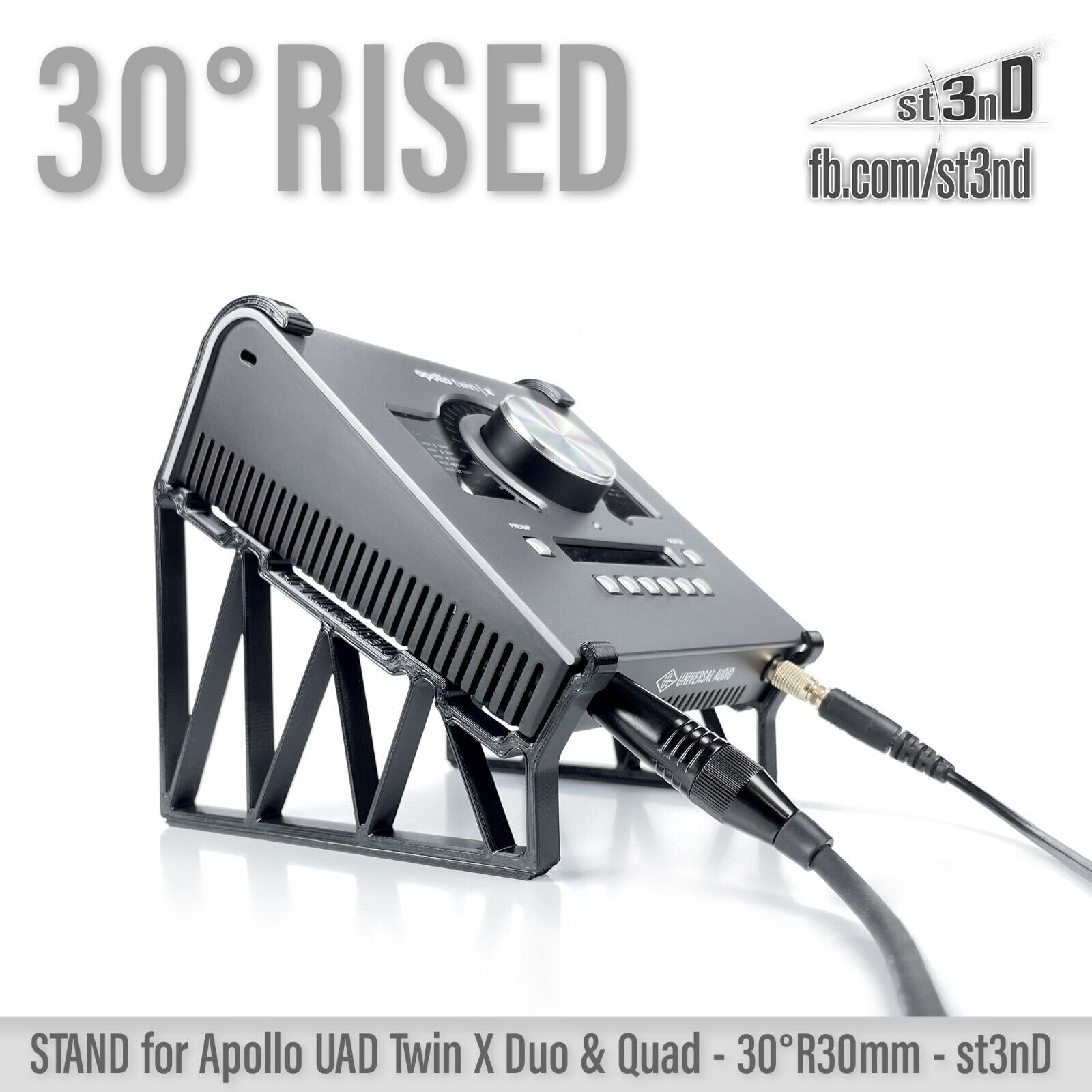 STAND for UAD APOLLO Twin X Duo & Quad - 30° Rised By 30mm - 3D printed -  st3nD