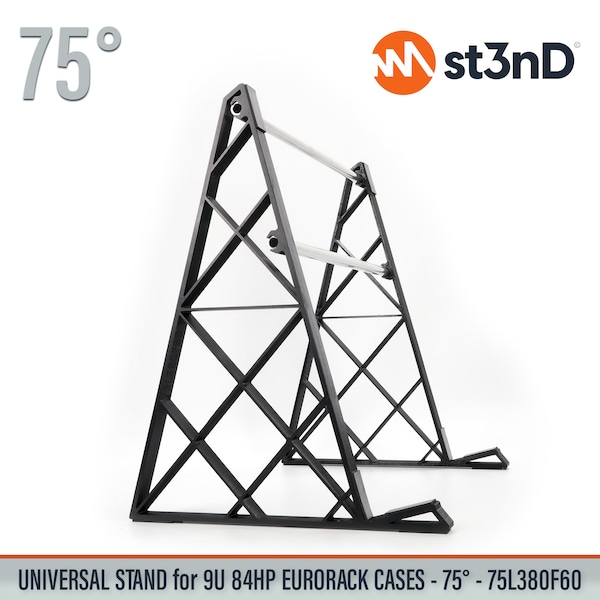 UNIVERSAL STAND for 9U 84hp Eurorack Cases - 75 degrees - 75l380f60