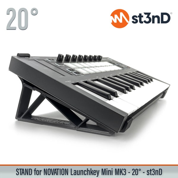 STAND for Novation LAUNCHKEY MINI Mk3 - 20 Degrees - st3nD - 3d Printed