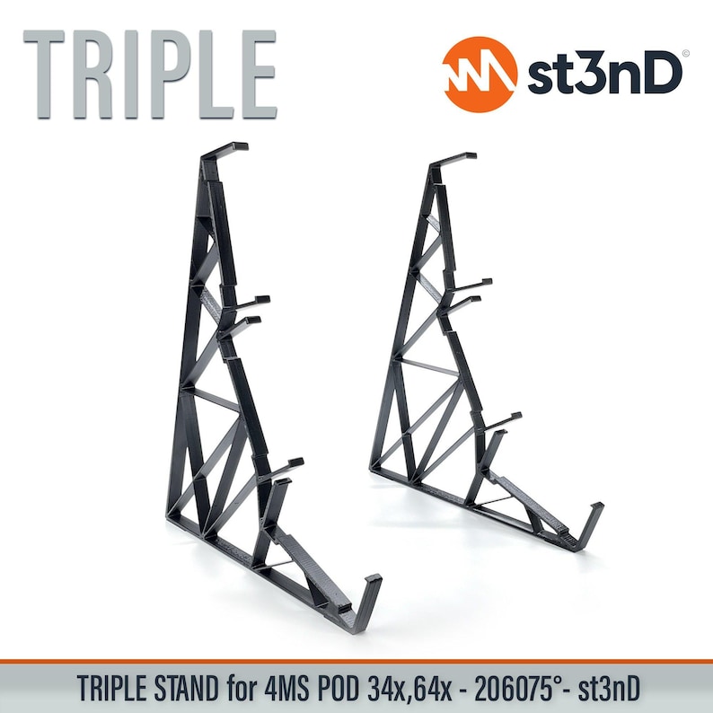 TRIPLE STAND for 4MS Pod 34x / 64x - Powered - 206075 Degrees - st3nD - 3d Printed image 1
