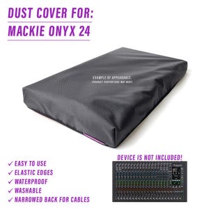 DUST COVER for MACKIE Onyx 24 - Waterproof, easy to use, elastic edges