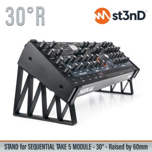 STAND for SEQUENTIAL TAKE-5 or Oberheim Teo-5 Desktop Module - 30 Degrees - Raised (by 60mm)