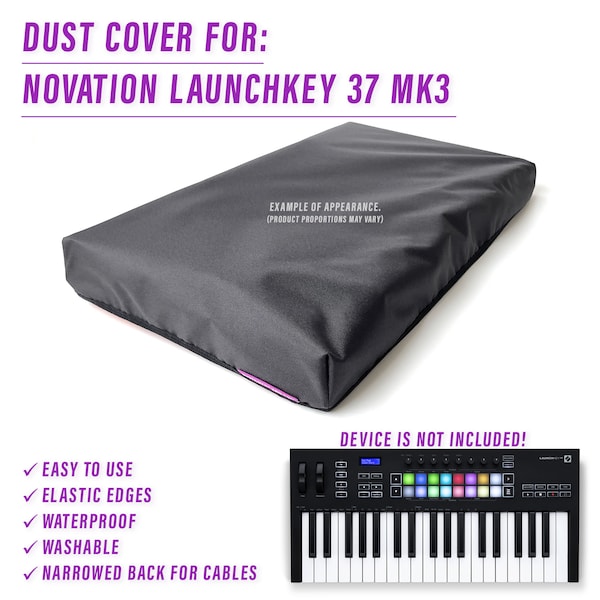 DUST COVER for Novation LAUNCHKEY 37 Mk3 - Waterproof, easy to use, elastic edges
