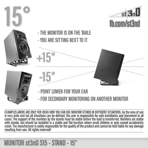 STAND for STUDIO MONITORS - 15 Degrees -  Studio Equipment - st3nD