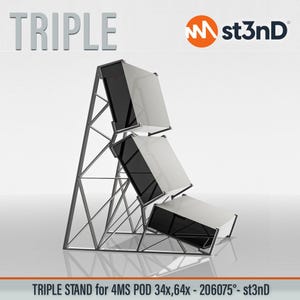 TRIPLE STAND for 4MS Pod 34x / 64x - Powered - 206075 Degrees - st3nD - 3d Printed image 2