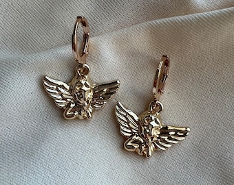 ENGEL | Gouden engel Cherubijn Cupido Wings gouden knuffeloorbellen