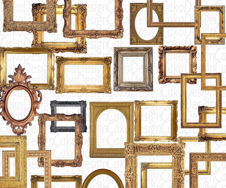 Random Photo Frames Antique Frames Collage Sheets, Frames Fussy Cut,frame Junk Journal - Etsy
