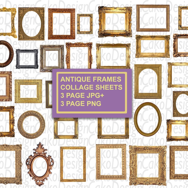 Mini Frame Printable Mini Gold Craft Frames - Etsy