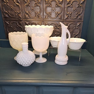 Planter, Milk Glass Planter, Beautiful White Milk Glass, Choice, Cottage Style, BoHo Decor, Vintage Decor, , Beautiful Classic, Minimalist