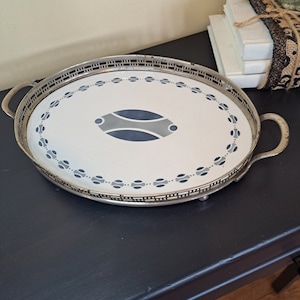 Art Deco Tray, Vintage 1920s German Art Deco Serving Tray, Vintage Snack Tray, Antique Tea Tray, Abstract Art Deco Design, Grannycore