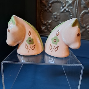 Salt and Pepper Shakers, Vintage S & P, Pink Horse with Flowers, Salt and Pepper Shakers, Made in Japan 1950&#39;s