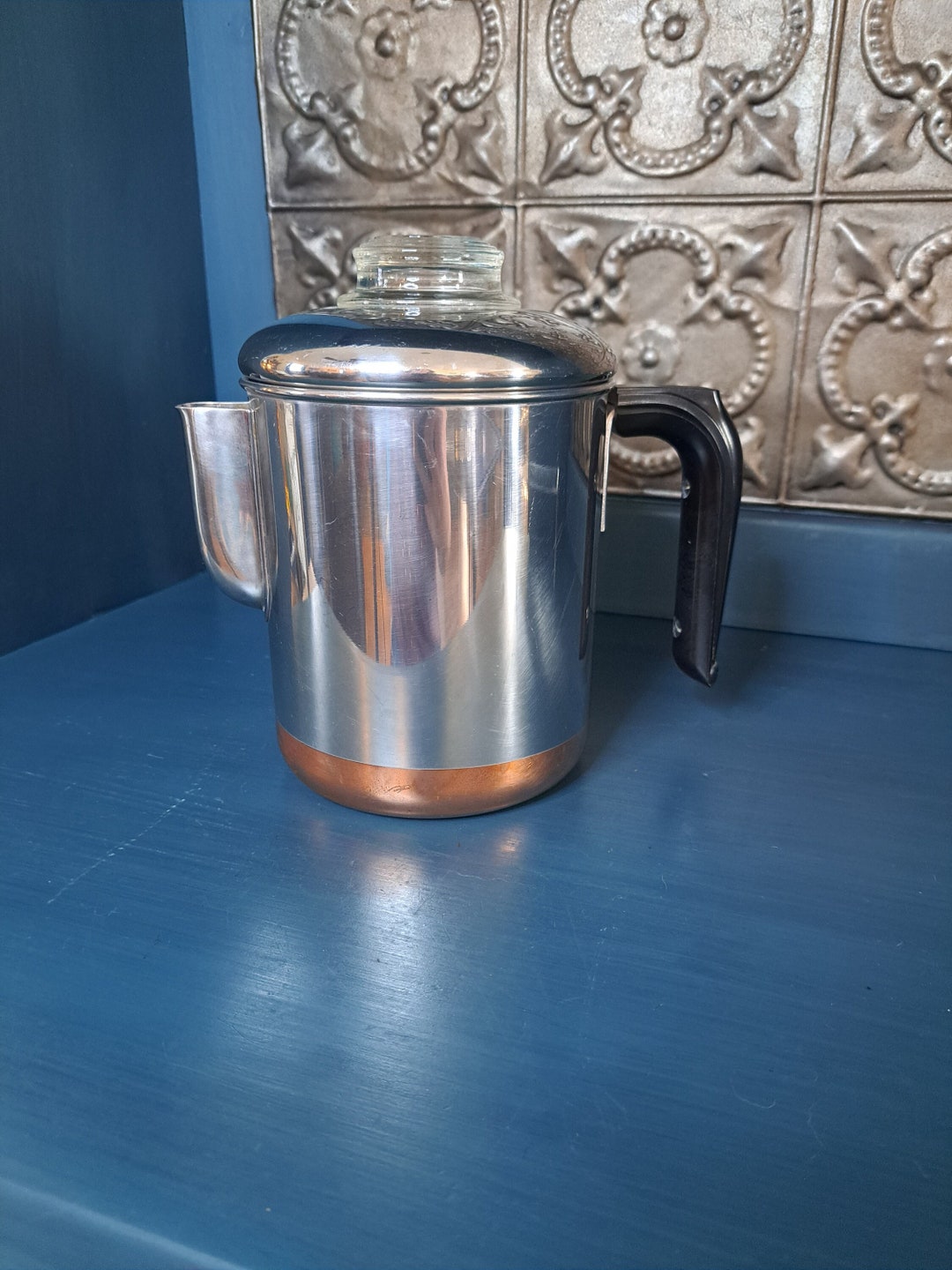 Coffee Pot, Revere Ware Stainless 6 Cups Percolator Coffee Pot, Revere Ware Coffee Pots, Vintage