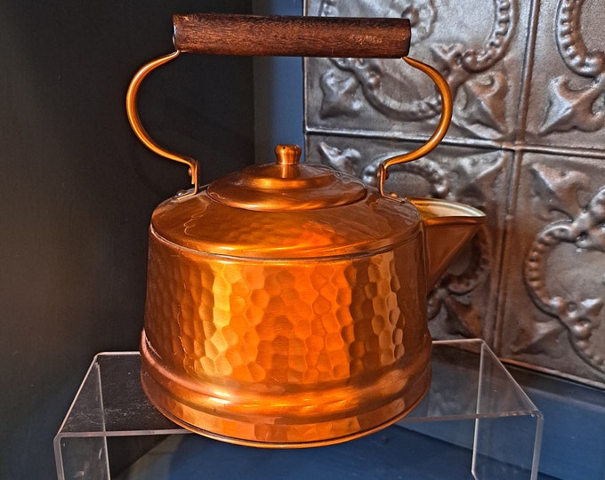 Copper Tea Kettle, Gregorian Copper Teapot, Vintage Tea Pot Hammered Copper, Tea Kettle Copper