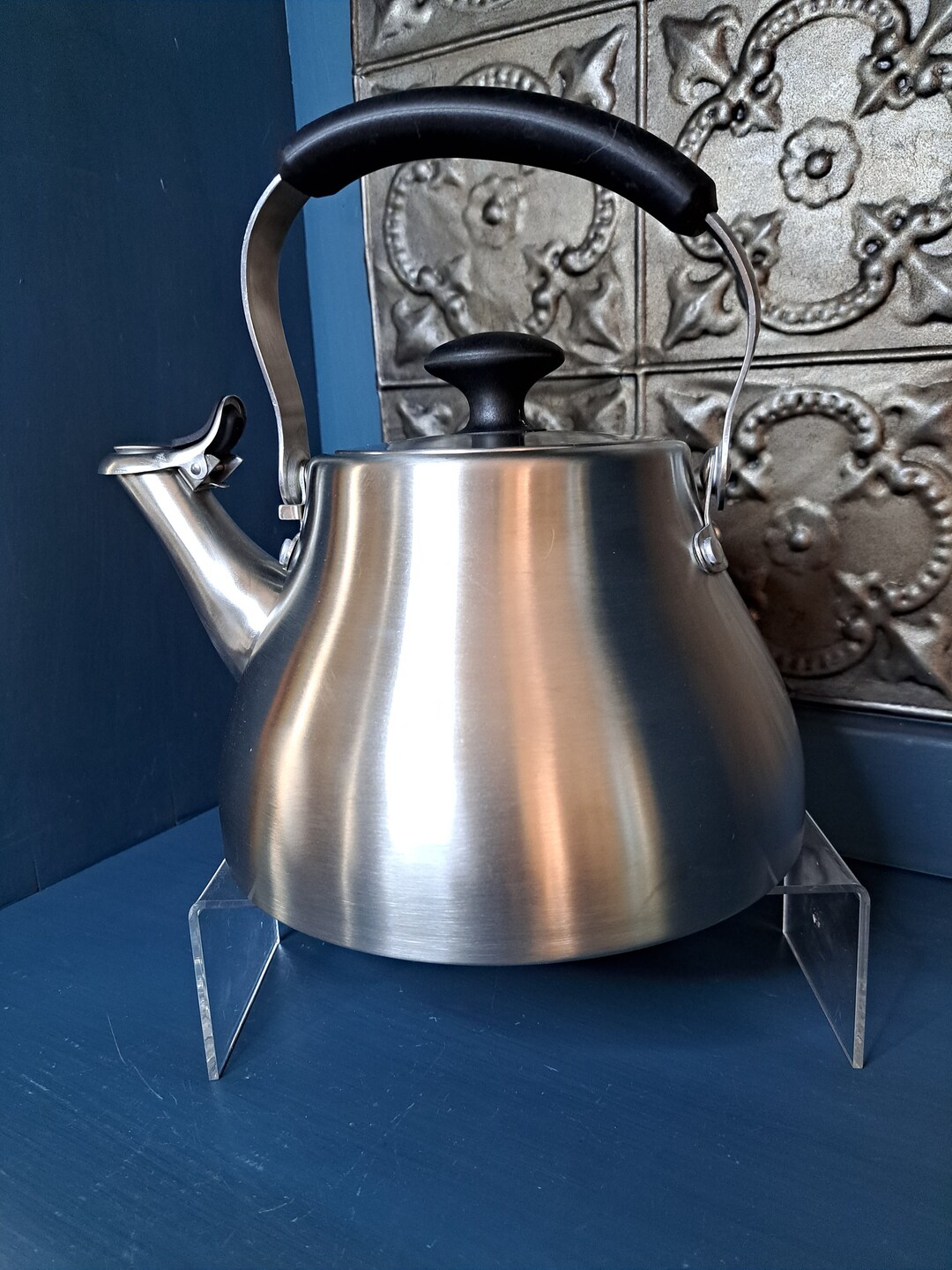 Teakettle, OXO Brew Classic Vintage Style Stainless Steel, Teapot Black