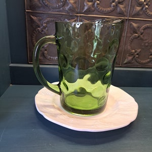 Pitcher, Vintage Avocado Green Polka Dot Glass Pitcher &quot;Eldorado&quot; Hazel Atlas Lemonade, Retro Green Kitchen, MCM Barware, Garden Iced Tea
