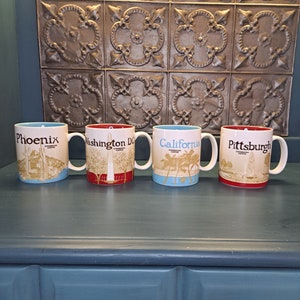 Coffee Cup, Starbucks &quot;Been There&quot; Coffee Mug, Phoenix, Pittsburgh, California, Washington D.C. Collectible Starbucks, Across the Globe,