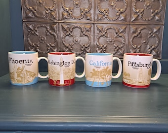 Coffee Cup, Starbucks &quot;Been There&quot; Coffee Mug, Phoenix, Pittsburgh, California, Washington D.C. Collectible Starbucks, Across the Globe,