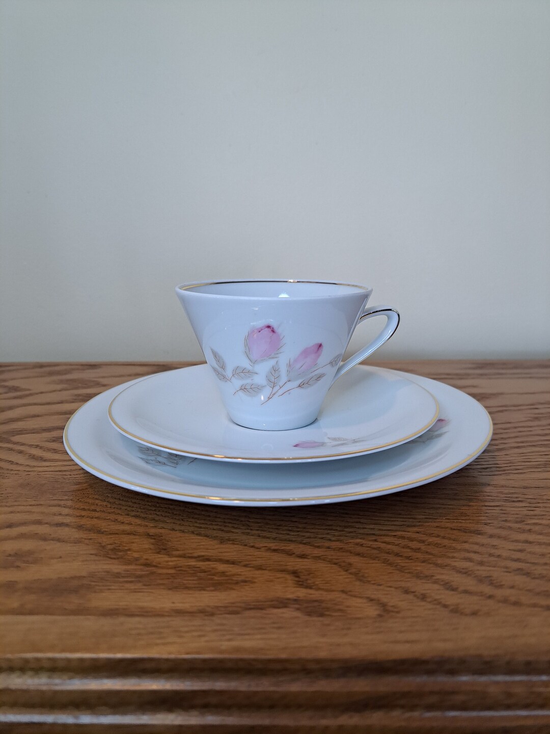 Teacup Pink Rose Schirnding Bavaria Tea Cup And Snack Plate Set 