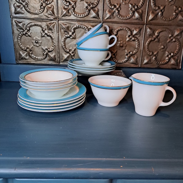 Pyrex Plate, Pyrex Teacup and Saucer, Sugar and Creamer, Bowl, CHOICE Vintage Pyrex Turquoise Dinnerware, Replacement Pyrex Dinnerware
