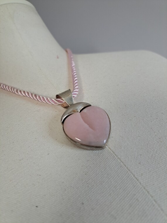 Necklace, Pink Necklace, Pink Opal Heart Pendant … - image 2