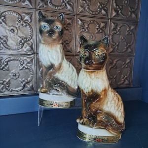 Siamese Cat Figurine, Unique Decanter Mid Mod Jim Beam Trophy Series Regal China Burmese/Siamese, Vintage Decor, MCM Decoration, Kitschy Cat