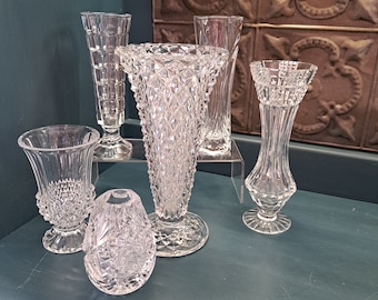 Crystal Vase, CHOICE, Choice of ONE Vase, American Brilliant, Cristal d'Arque, Cristal D’Arques Paris Longchamp 24% Lead Crystal
