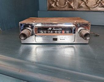 All Transistor Car Radio, Dashboard Radio from 1940 or Earlier, 6 or 12 Volt Battery, Untested, Old Car Radio, All Transistor Vintage Radio