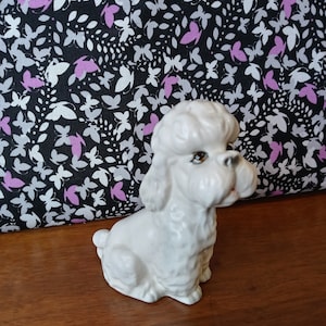 Poodle Statue, 1950s White Poodle Figurine, MCM Poodle, Kitsch Dog, Anthropomorphic Poodle, MCM Dog, Poodle Gift, Poodle Collector