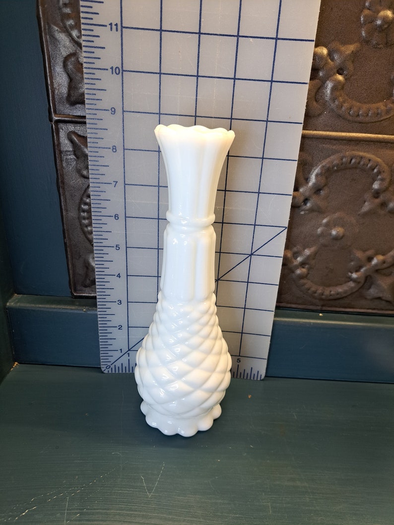 Vase, Milk Glass Vase, Beautiful White Milk Glass, Choice, Cottage Style, BoHo Decor, Vintage Decor, Vintage Wedding, Beautiful Classic 7. 8.5 in ornate