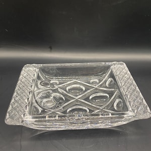 Ashtray, Imperial Glass Cape Cod Clear Ashtray, Gorgeous Art Deco Style Glass Crystal Ashtray 4-inch Collectible Ashtray