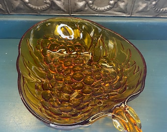 Bowl, Vintage Indiana Glass Amber Fruit Salad Bowl, Retro Amber Kitchen Decor, Amber Fruit Bowl, Retro Salad Bowl