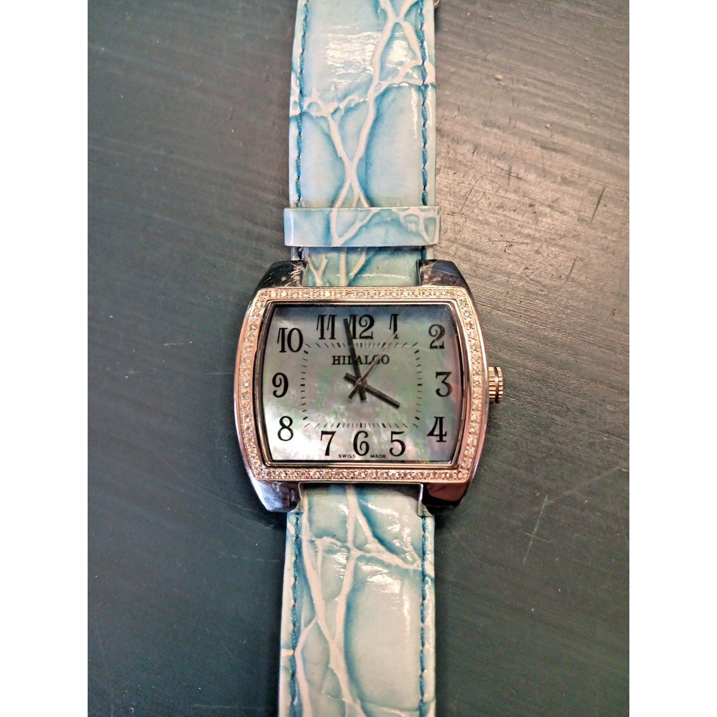 Hidalgo Women’s Wrist Watch with Diamond Bezel and Tan Genuine Leather Strap Hidalgo Wristwatches for sale | eBay main image 2