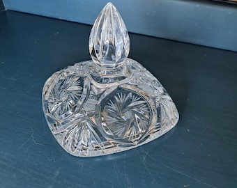 Top ONLY, Vintage Lausitzer Glass 24% Lead Crystal REPLACEMENT Lid only