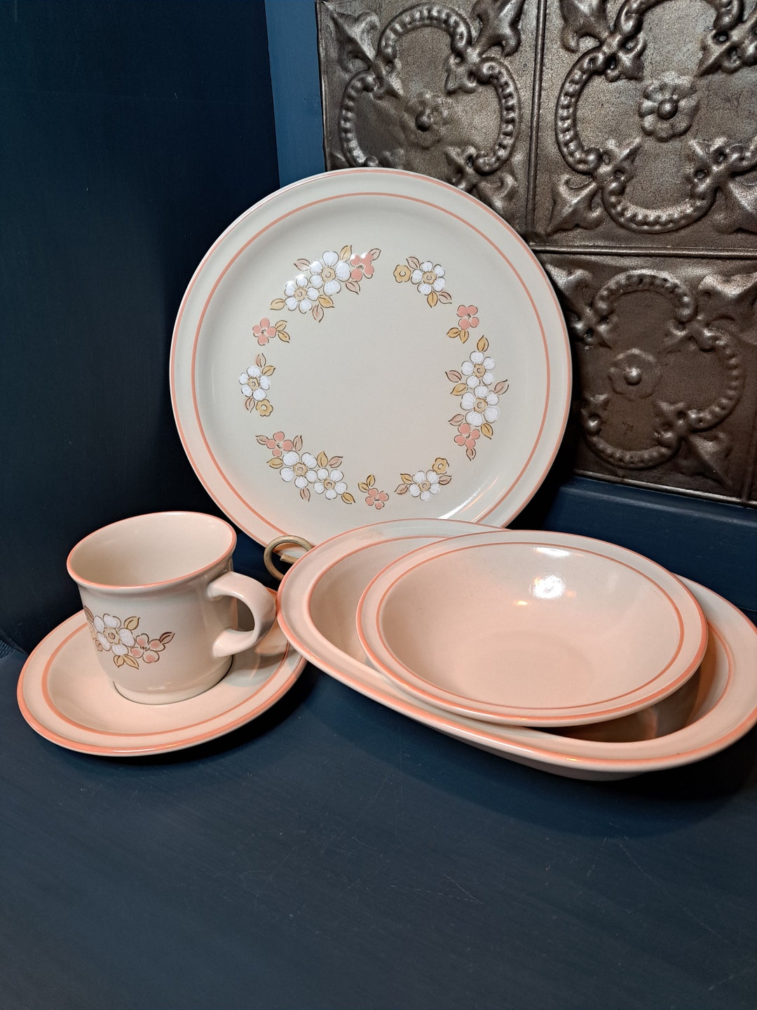 Vintage Pink Floral Plates CHOICE Hearthside Chantilly Fleur Etsy