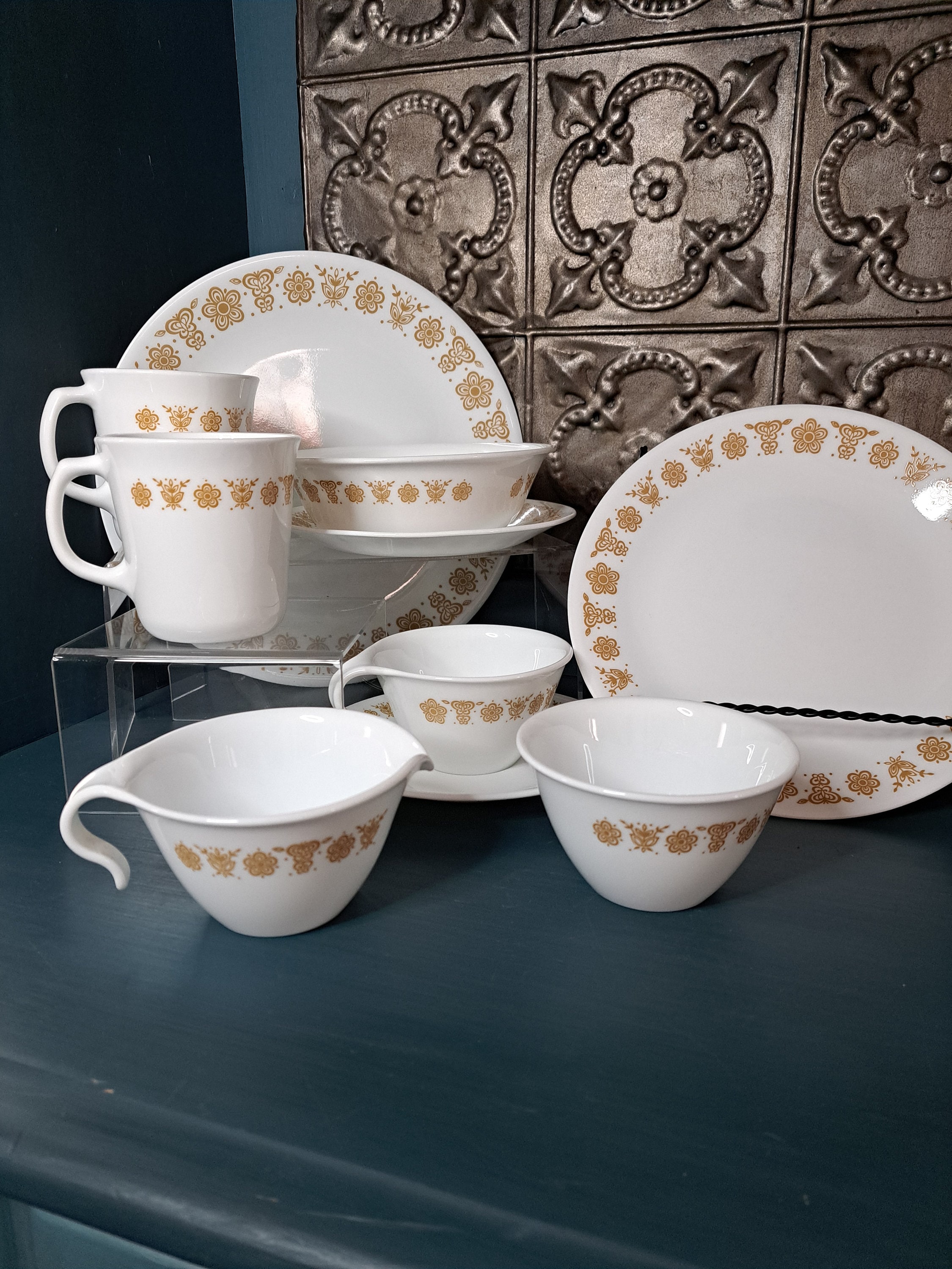 Pyrex Corelle Butterfly Gold Complete Set Vintage Corelle Gold 