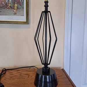 Lamp, Black Vintage Atomic Mid Century Modern Lamp, MCM Lightning, Mid Century Black Lamp, MCM Decor, MCM Accent, New Wiring
