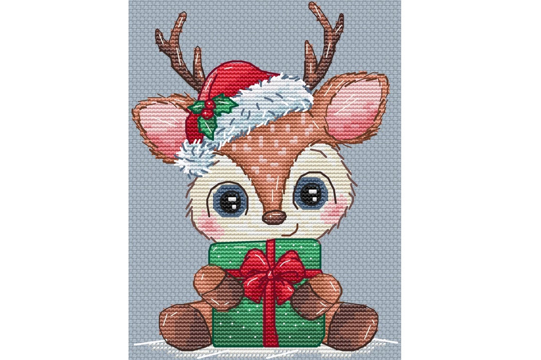 Christmas Deer - Cross Stitch Pattern - Christmas and Gift - Hand ...