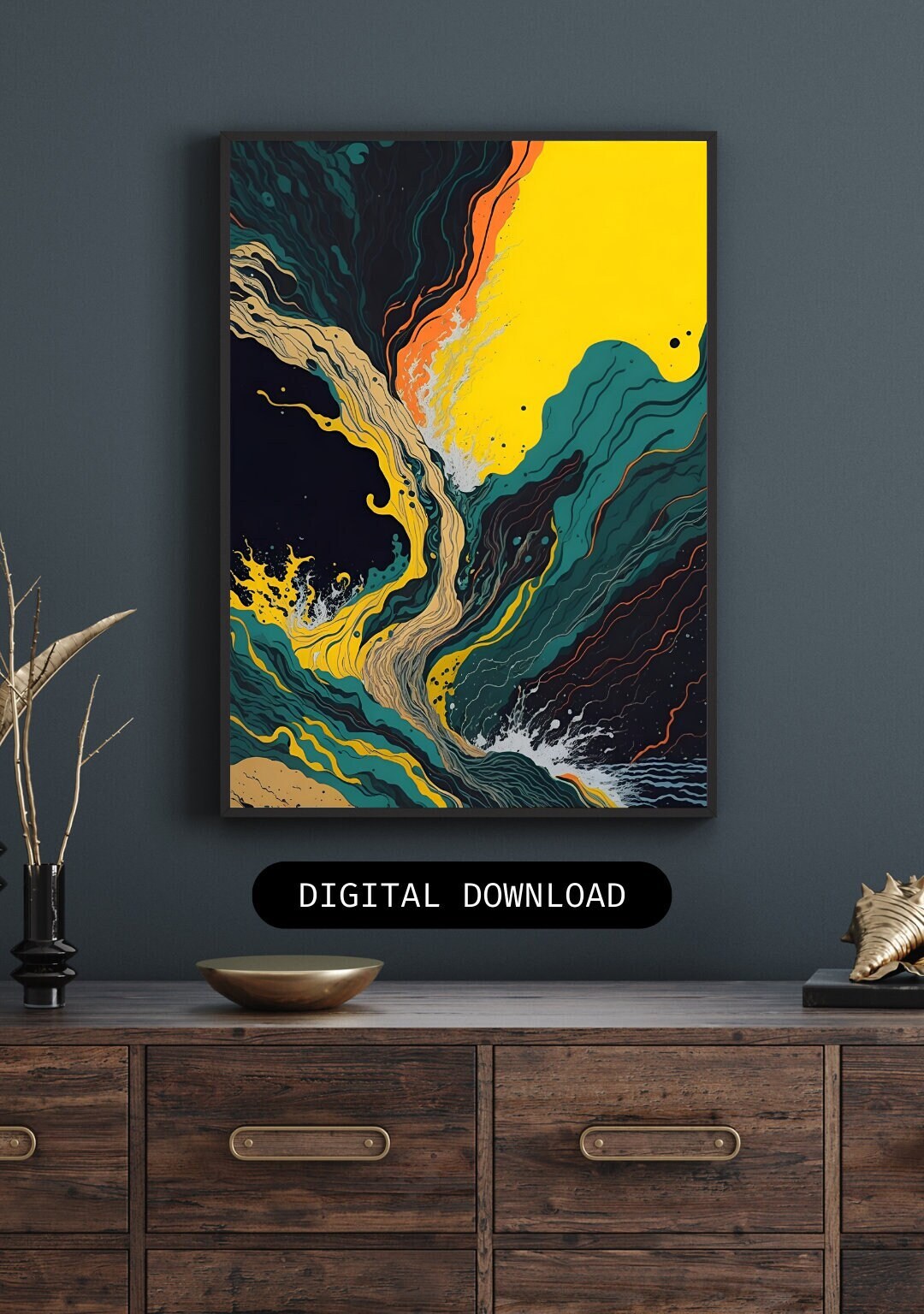 Coastal Abstract Art Wall Art Digital Art Minimalist Modern Wall Art