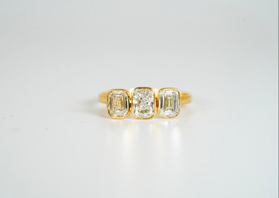 14k 1.54 CTW Lab Grown Diamond Three Stone Ring - image 3