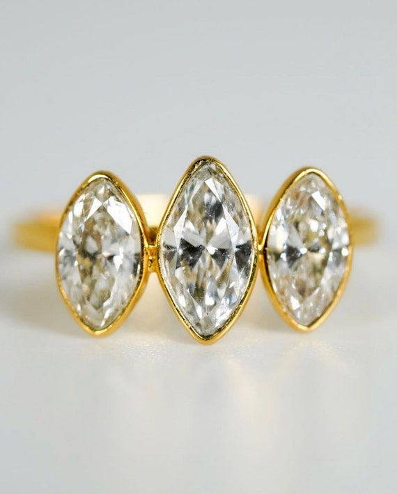 3 Marquise Labgrown Engagement Ring Gem